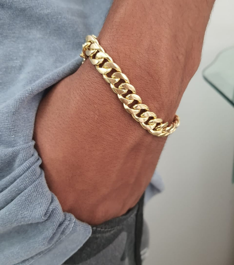 Pulseira Moeda Antiga Elo Cubano 10mm