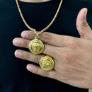 Kit Moeda Antiga Corrente + Pingete + Anel