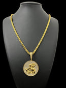 KIT CORDÃO PERUANO 5MM + PINGENTE SAO JORGE BANHADO A OURO