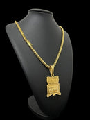 KIT CORDÃO PERUANO + PINGENTE 8MM BANHADO A OURO