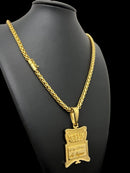 KIT CORDÃO PERUANO + PINGENTE 8MM BANHADO A OURO