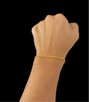 PULSEIRA CADEADO 2MM BANHADA A OURO 18K