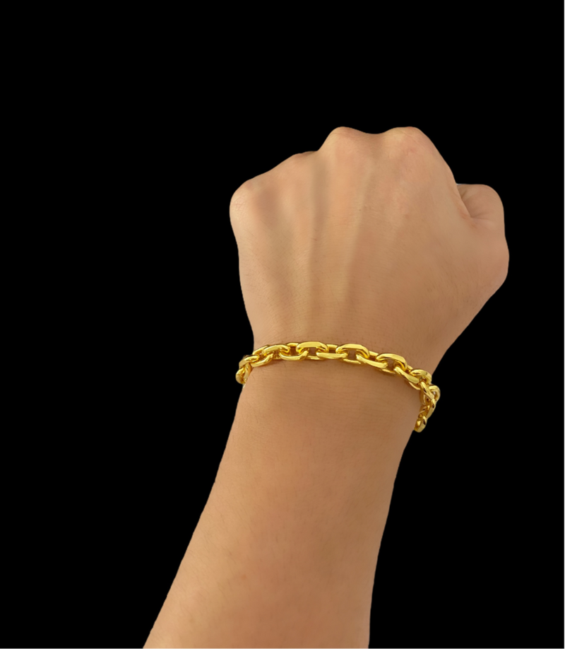 PULSEIRA CADEADO 8MM BANHADA A OURO 18K