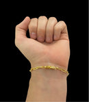 PULSEIRA CADEADO ALONGADO 5MM - BANHADO A OURO 18K