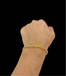 PULSEIRA CADEADO ALONGADO 5MM - BANHADO A OURO 18K