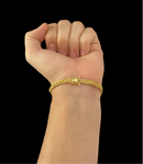 PULSEIRA CADEADO DUPLO 5MM BANHADA A OURO 18K