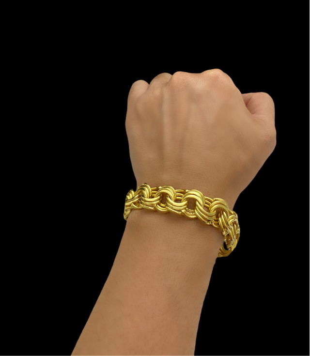 PULSEIRA FRISO 18MM - BANHADO A OURO 18K