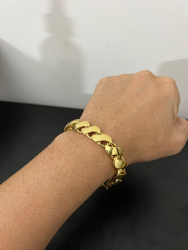 PULSEIRA FRISO S 13MM - BANHADO A OURO 18K