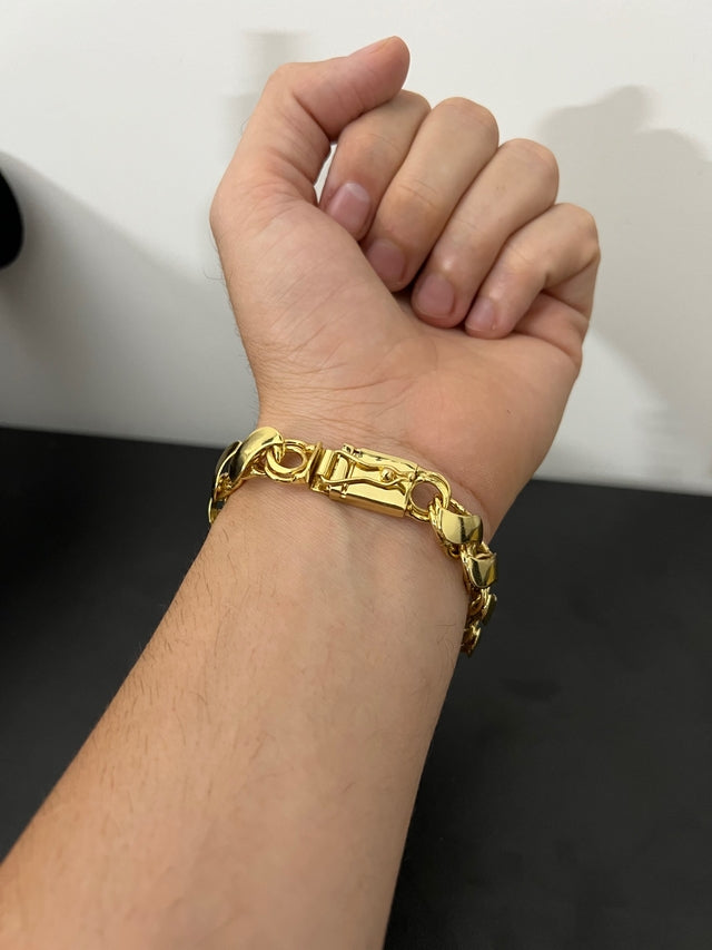 PULSEIRA FRISO S 13MM - BANHADO A OURO 18K