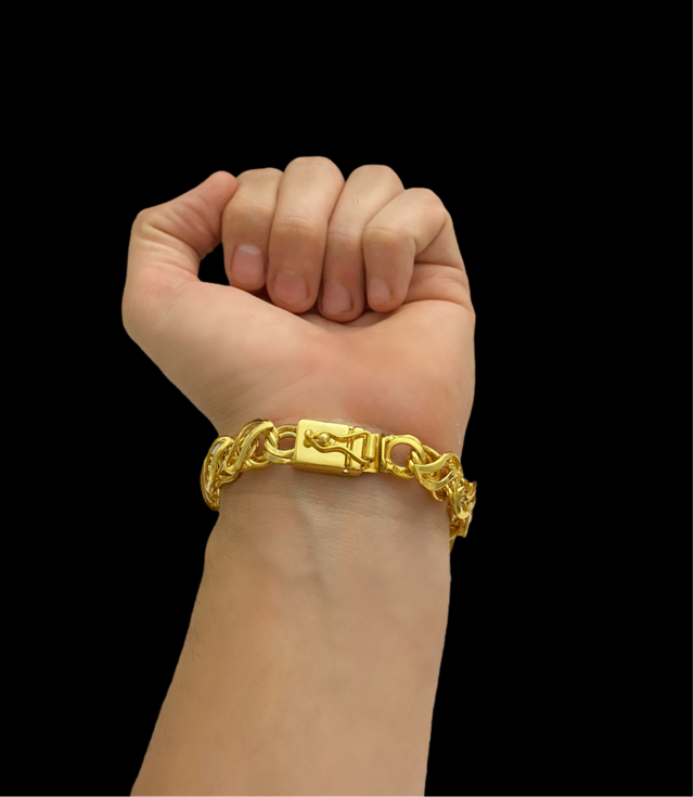 PULSEIRA FRISO S VAZADO 12MM - BANHADO A OURO 18K