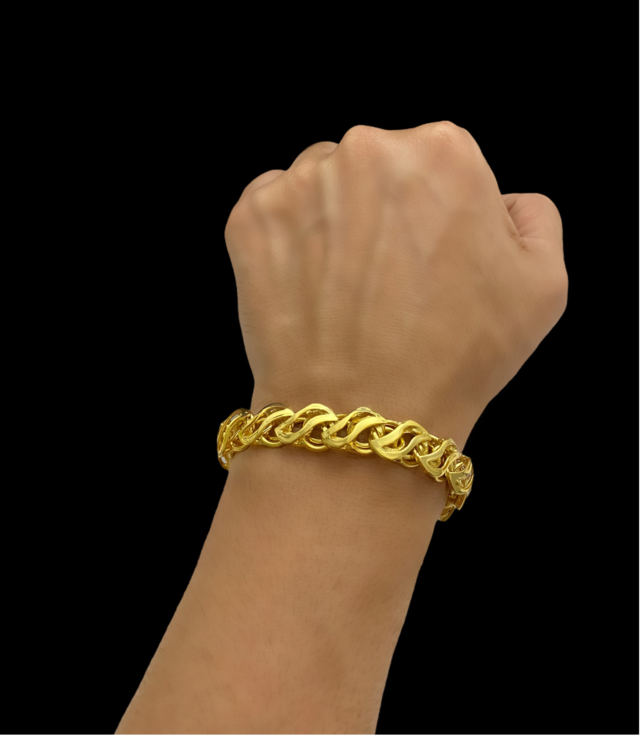 PULSEIRA FRISO S VAZADO 12MM - BANHADO A OURO 18K