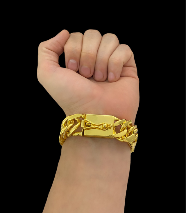 PULSEIRA GRUMET 18MM - BANHADO A OURO 18K