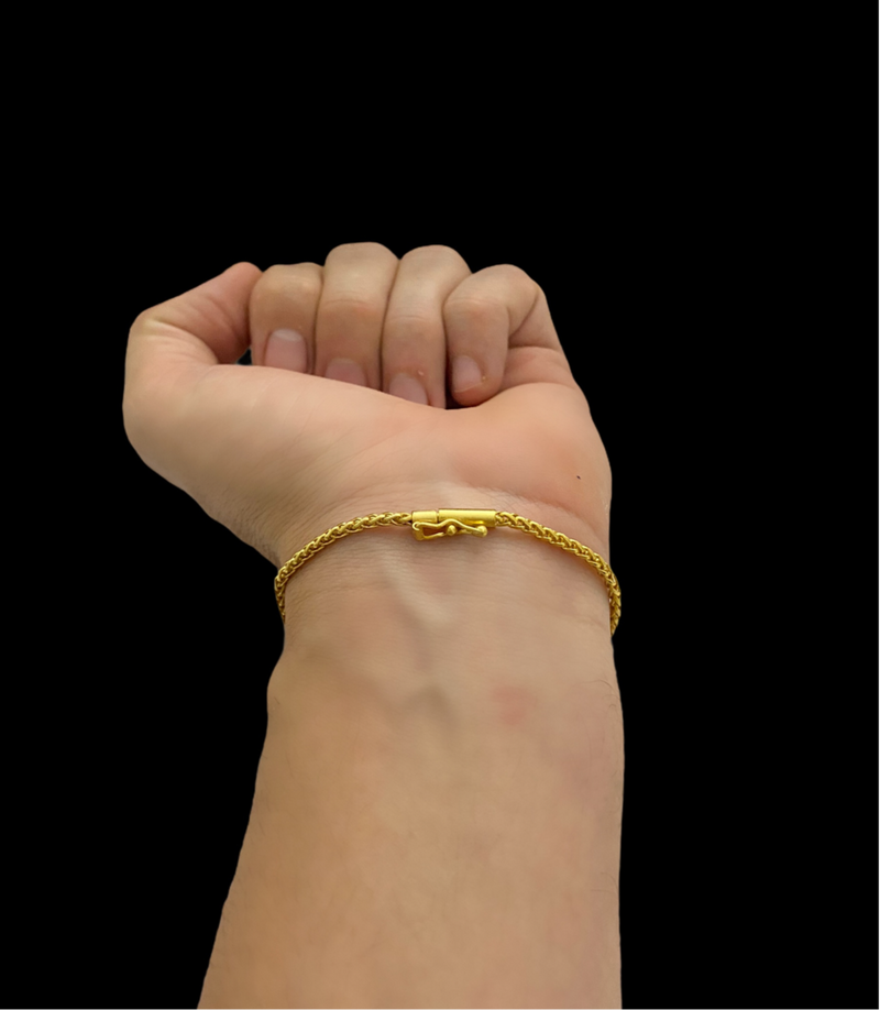 PULSEIRA PERUANA 3MM - BANHADO A OURO 18K