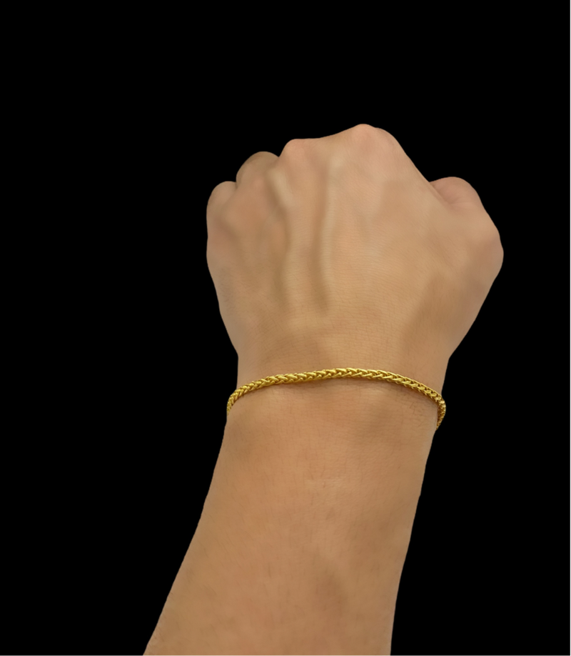 PULSEIRA PERUANA 3MM - BANHADO A OURO 18K