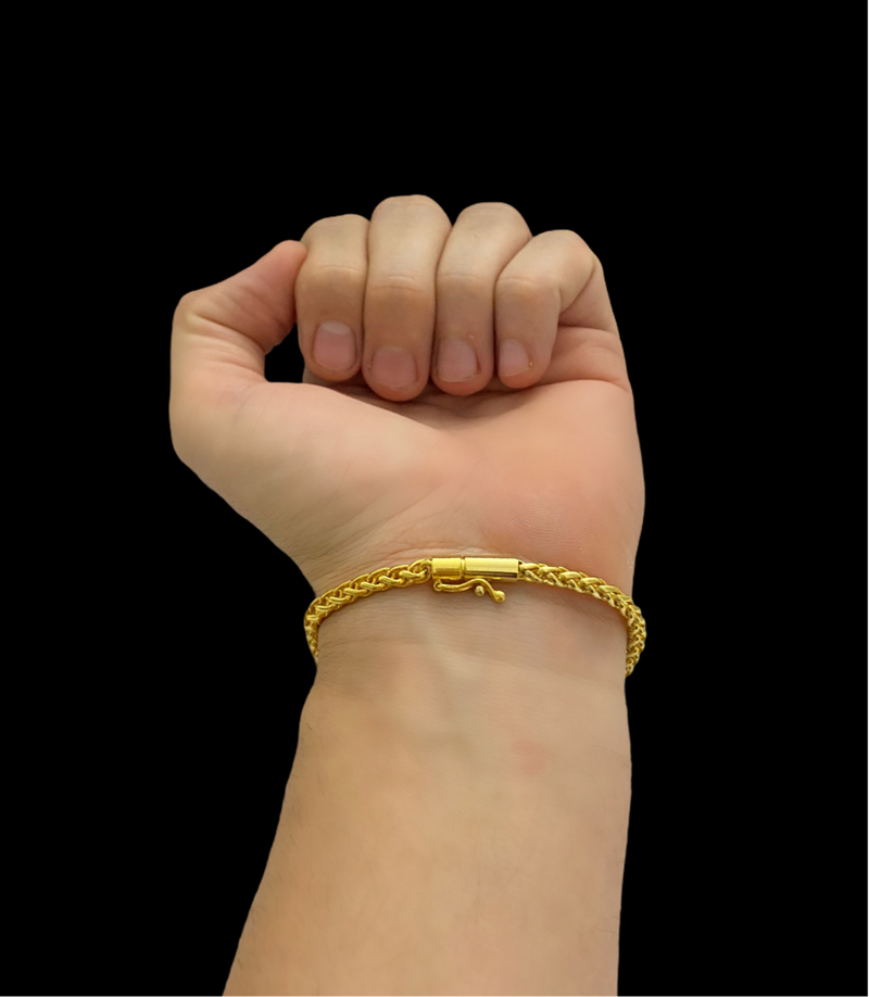 PULSEIRA PERUANA 5MM - BANHADO A OURO 18K