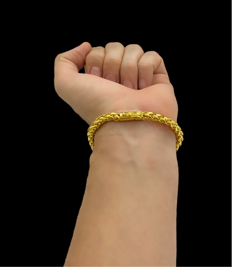PULSEIRA PERUANA 8MM - BANHADO A OURO 18K