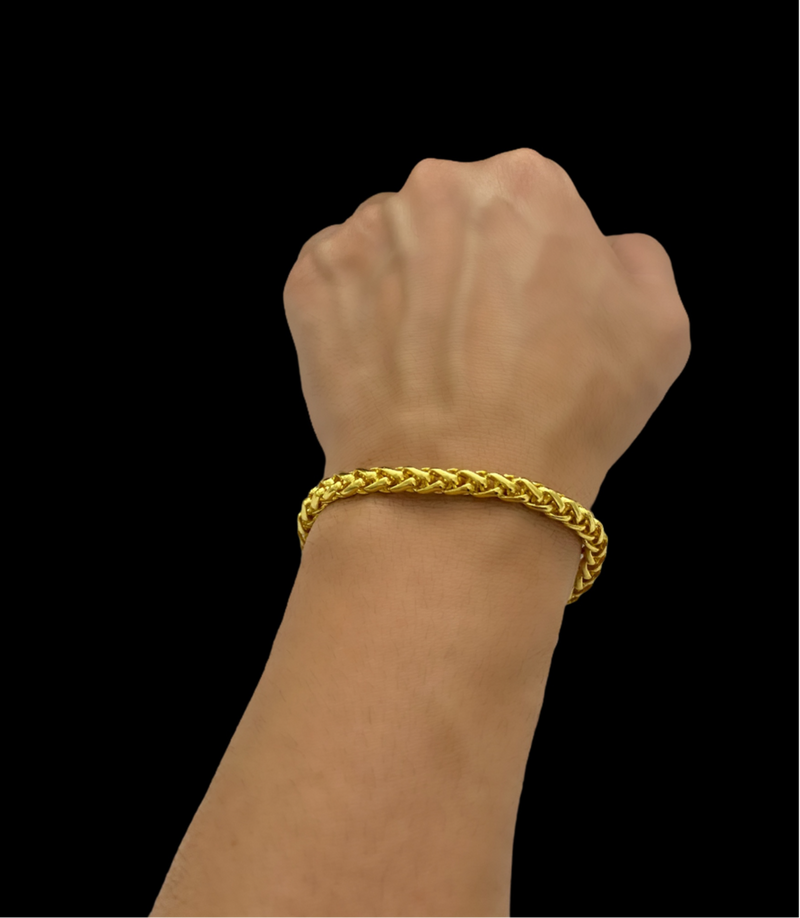 PULSEIRA PERUANA 8MM - BANHADO A OURO 18K