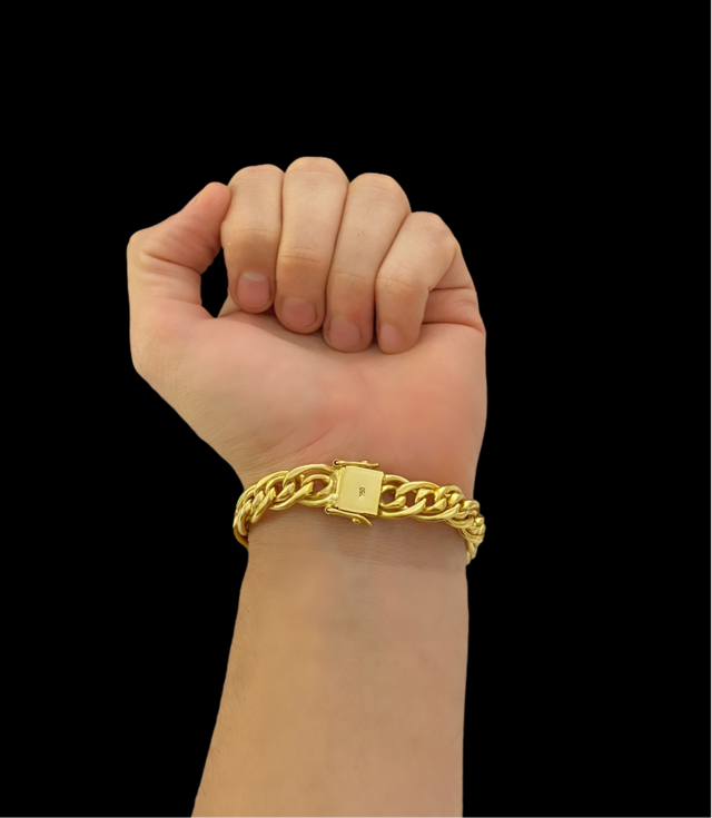 PULSEIRA ROMANA OCA 10MM - BANHADO A OURO 18K