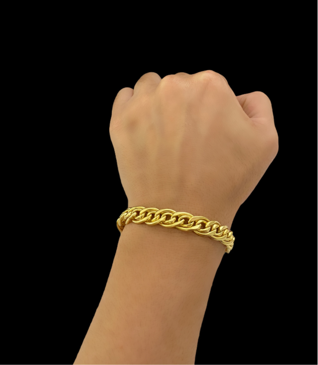 PULSEIRA ROMANA OCA 10MM - BANHADO A OURO 18K