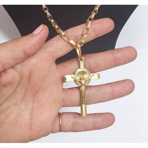 Pingente de Moeda Antiga  Crucifixo