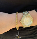 Pulseira Elo Bahiano 6mm Feminina Banhada Ouro