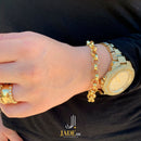 Pulseira de Moeda Antiga Elo Portugues 5mm Feminina