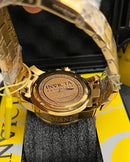 RELÓGIO INVICTA + KIT CADEADO 8MM BANHADO OURO