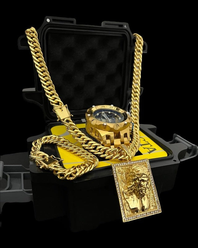 RELÓGIO INVICTA + KIT GRUMET 13MM BANHADO OURO