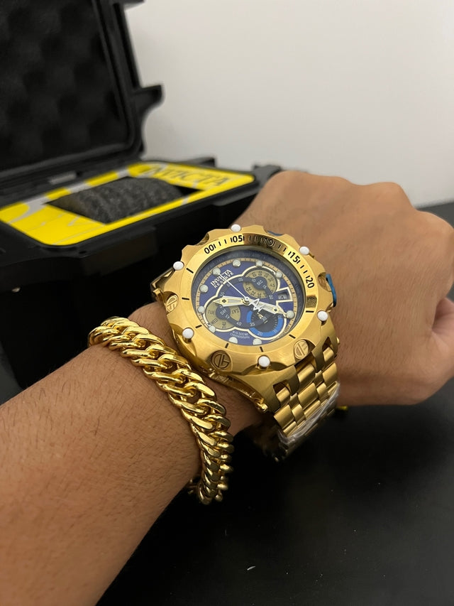 RELÓGIO INVICTA + KIT GRUMET 13MM BANHADO OURO