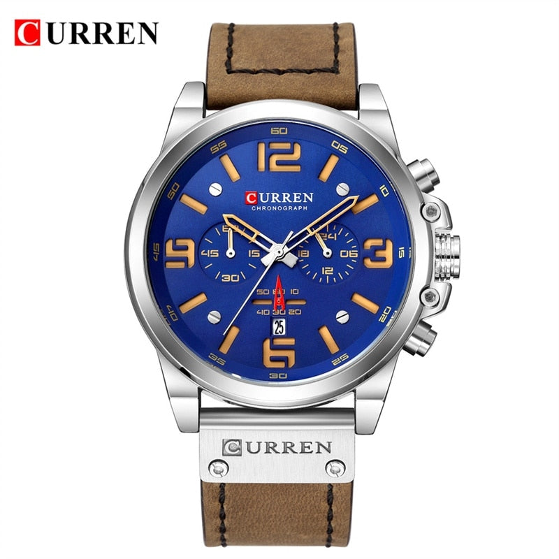 Relógio de luxo CURREN com pulseira de couro