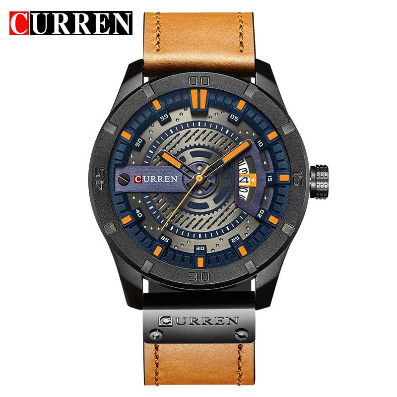 Relógio Masculino CURREN  À Prova D' Água com Calendário Esportivo Dial Luxo 8301