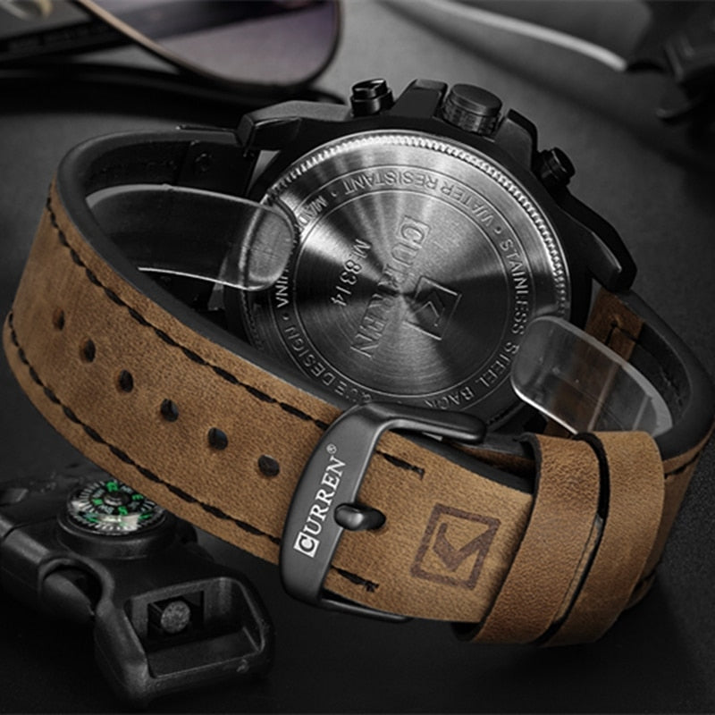 Relógio de luxo CURREN com pulseira de couro