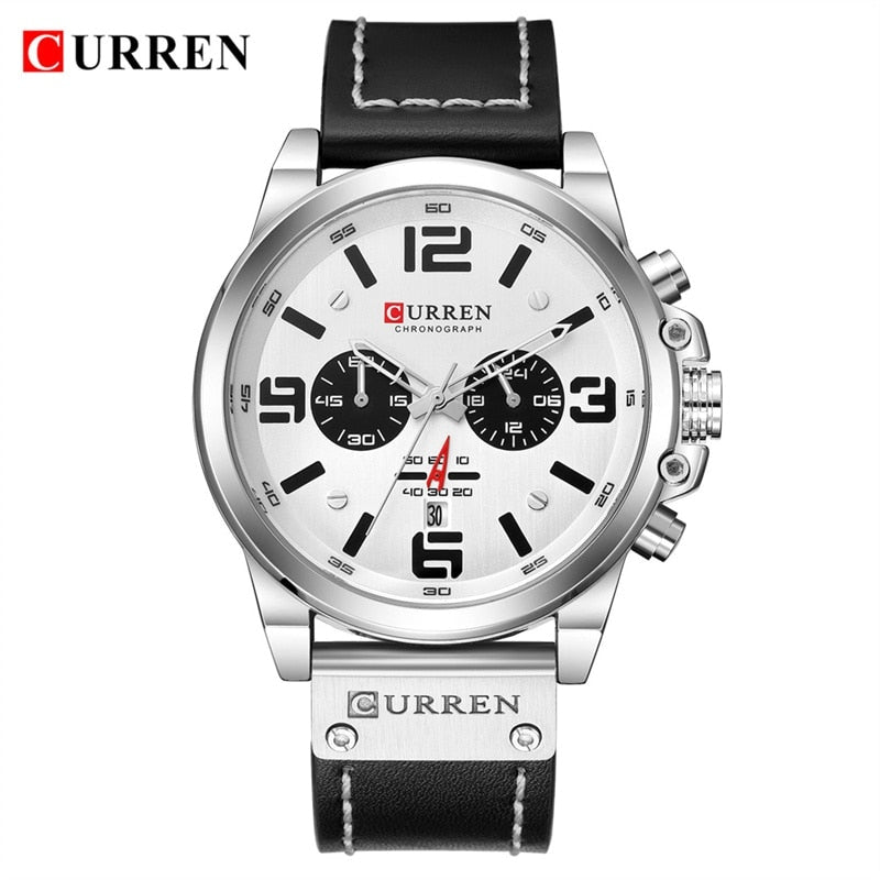 Relógio de luxo CURREN com pulseira de couro