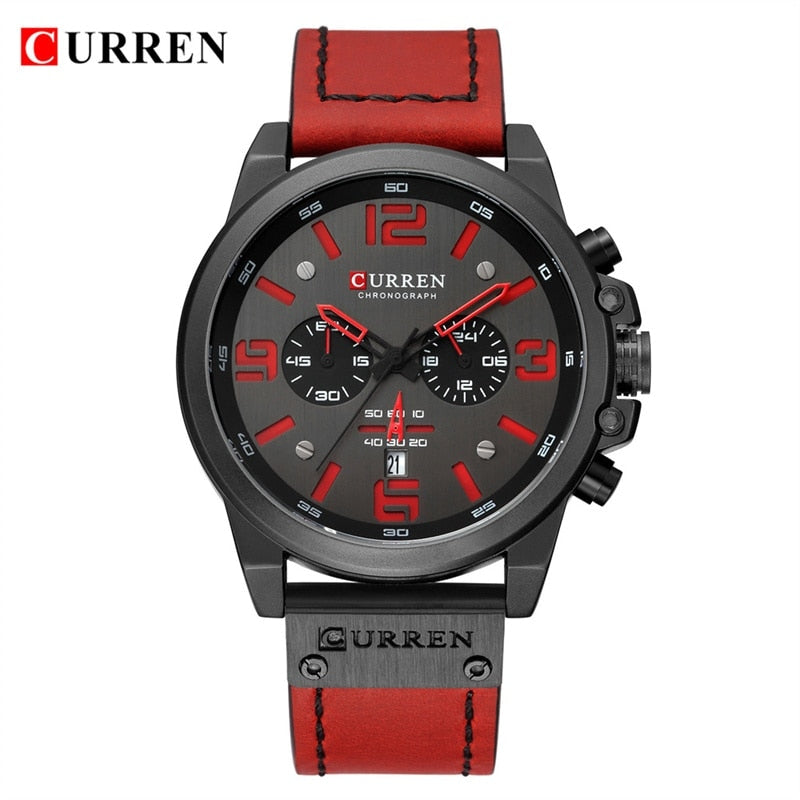 Relógio de luxo CURREN com pulseira de couro