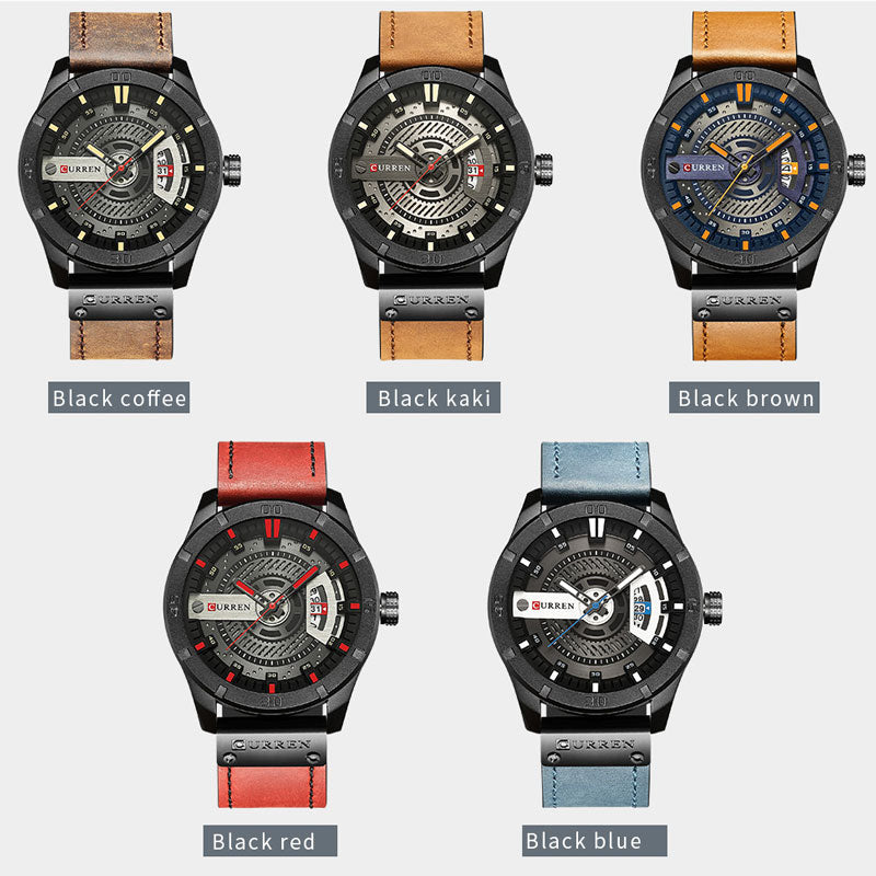 Relógio Masculino CURREN  À Prova D' Água com Calendário Esportivo Dial Luxo 8301