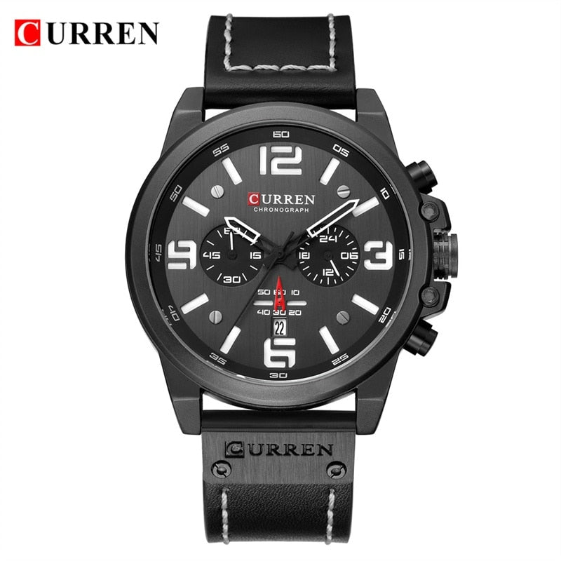 Relógio de luxo CURREN com pulseira de couro