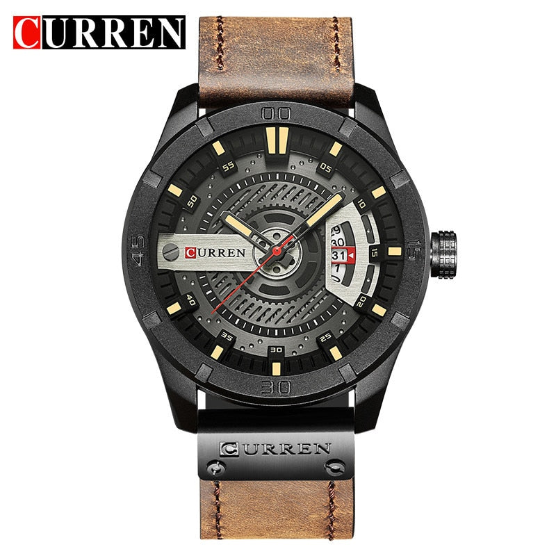 Relógio Masculino CURREN  À Prova D' Água com Calendário Esportivo Dial Luxo 8301