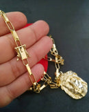 Conjunto cartier 5mm + pingente rosto de cristo