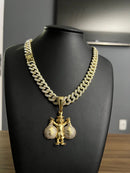 PINGENTE CRAVEJADOS 13MM - BANHADO OURO 18k