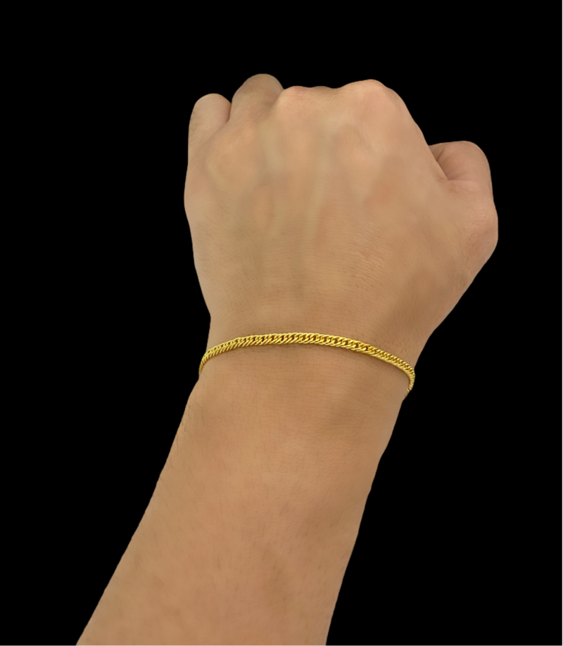 Pulseira Grumet 3mm Banhada Ouro 18K