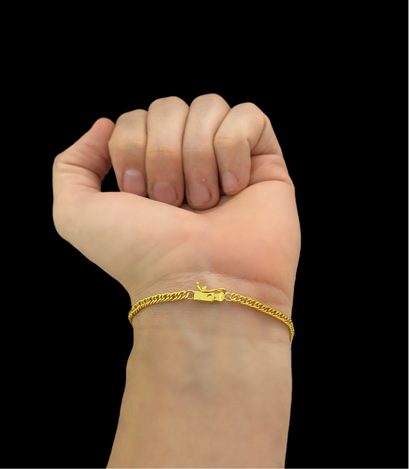 Pulseira Grumet 3mm Banhada Ouro 18K