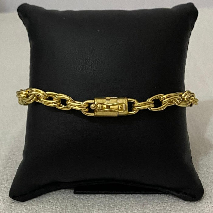 Corrente e Pulseira Cadeado Elo Duplo 6mm