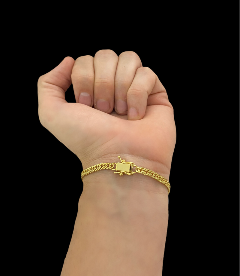 Pulseira Grumet 5mm Banhada Ouro 18K