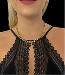 CORDÃO CADEADO 8MM - BANHADO A OURO 18k