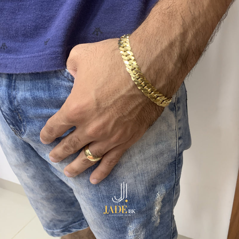 Pulseira de Moeda Antiga Grumet Duplo Espelhada 10mm