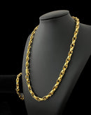 KIT TRANÇADO 8MM - BANHADO A OURO 18K