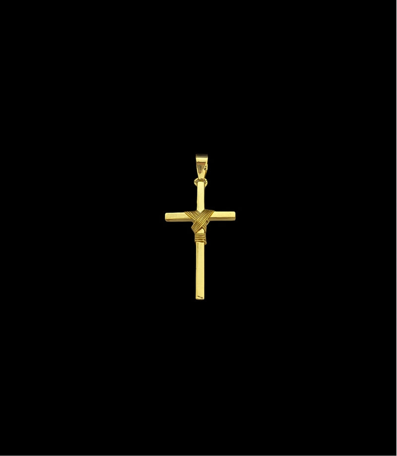PINGENTE CRUZ FIO P - BANHADO A OURO 18K