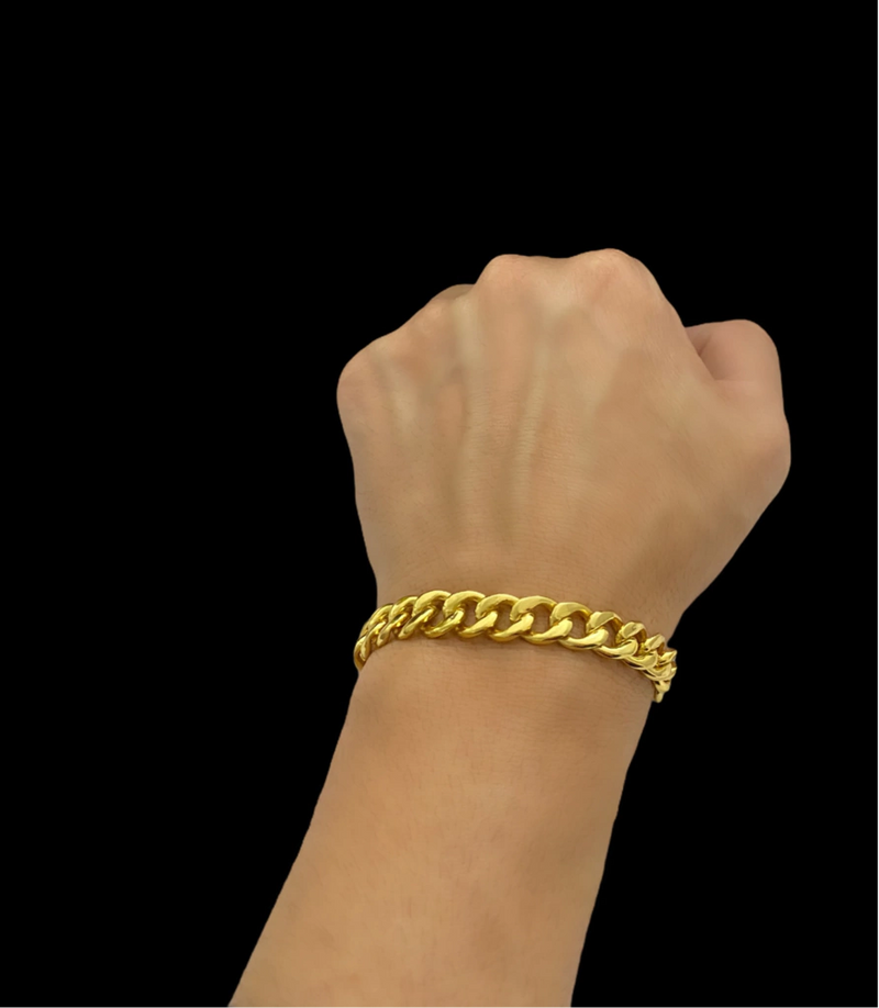 Pulseira Pit Bull 10mm Banhada Ouro 18K