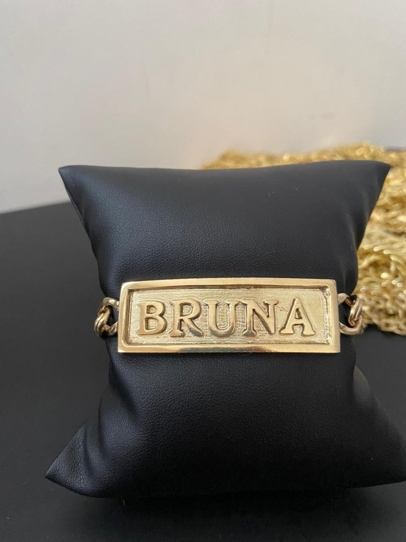 Bracelete moeda antiga personalizado com nome