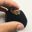 Anel de Moeda Antiga Personalizado Com Letra Borda Bordada